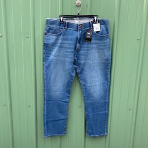 Men's Straight Tapered Active Stretch Blue Denim Jeans Pants Size 40X30